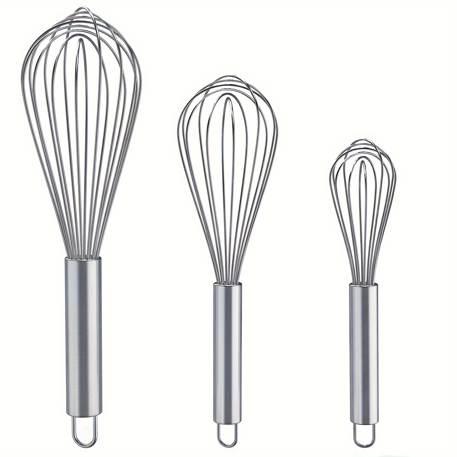 Whisks For Cooking, 3pcs Stainless Steel Whisk For Blending, Whisking, Beating A