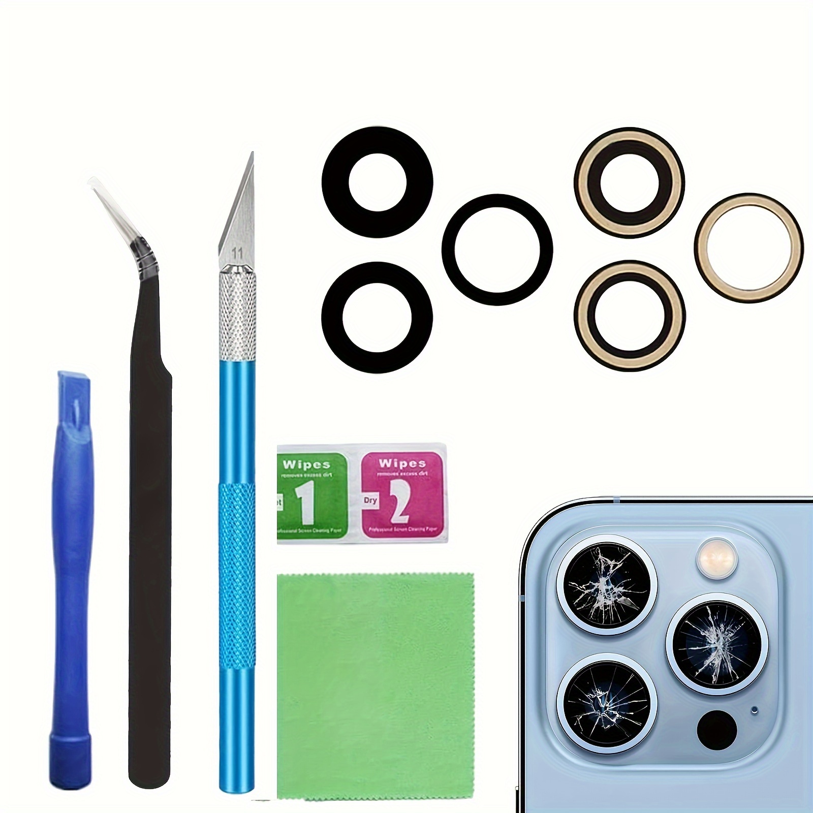 Camera Lens Replacement Kit for iPhone 14 Pro Max (including Repair Tool Set)