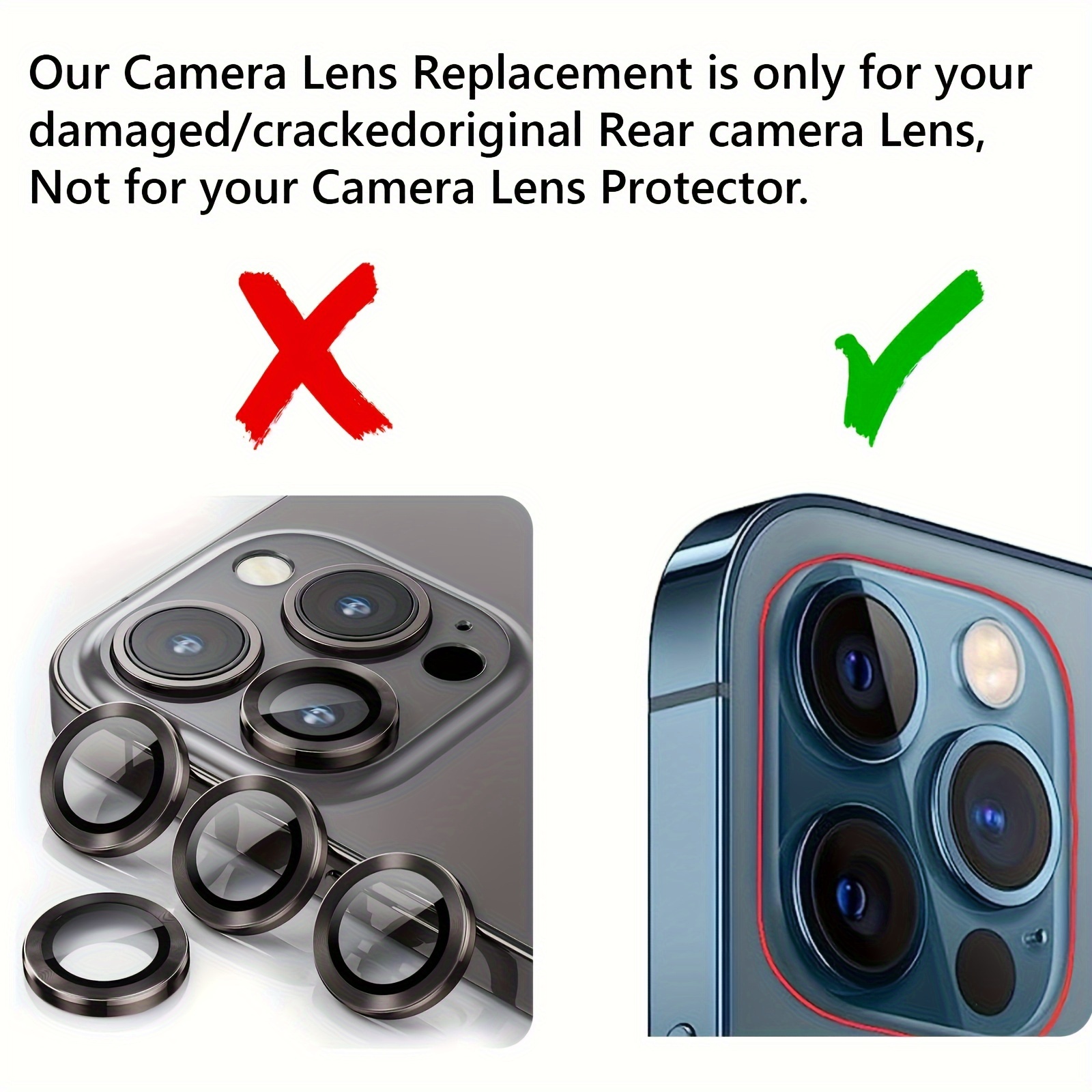 Camera Lens Replacement Kit for iPhone 14 Pro Max (including Repair Tool Set)