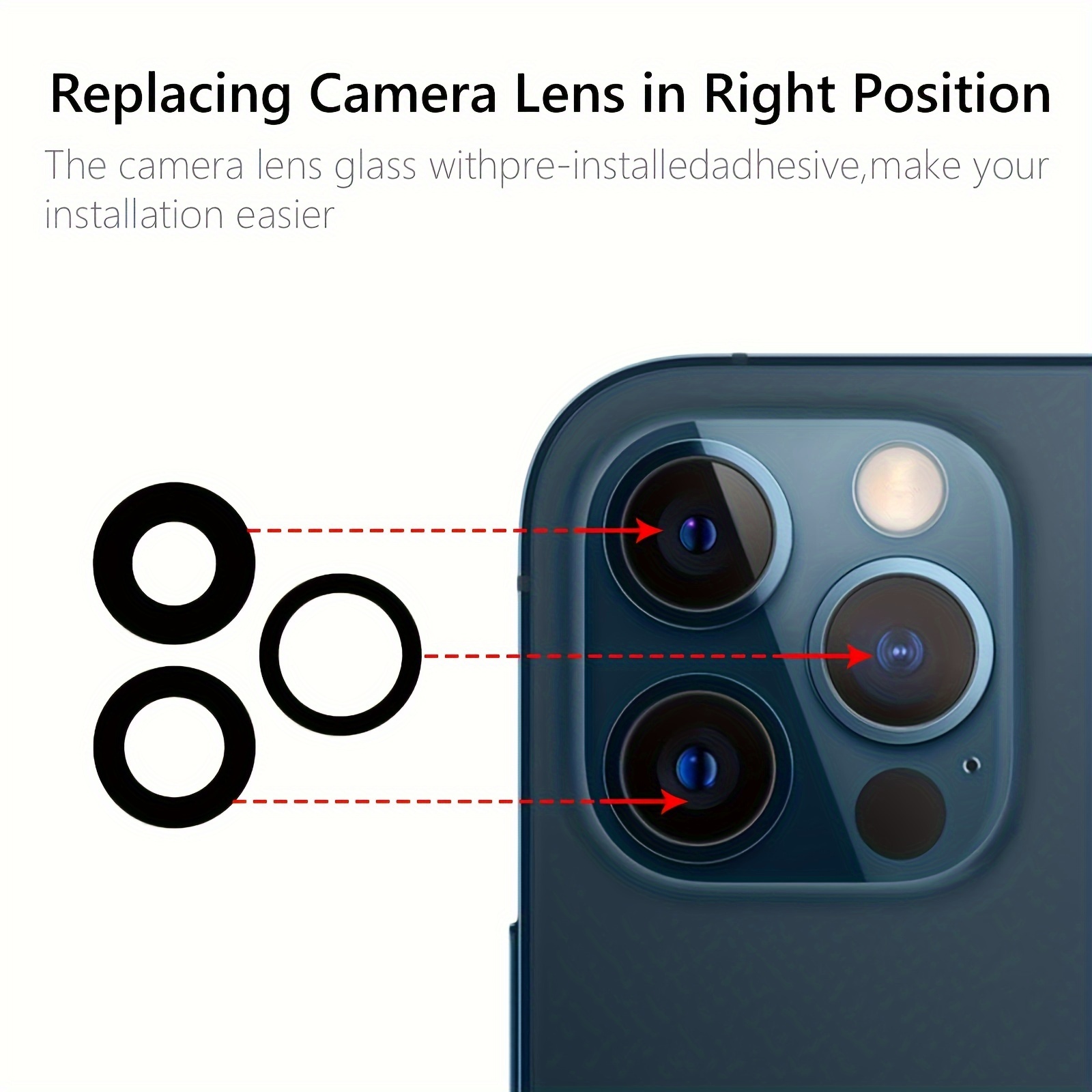 Camera Lens Replacement Kit for iPhone 14 Pro Max (including Repair Tool Set)