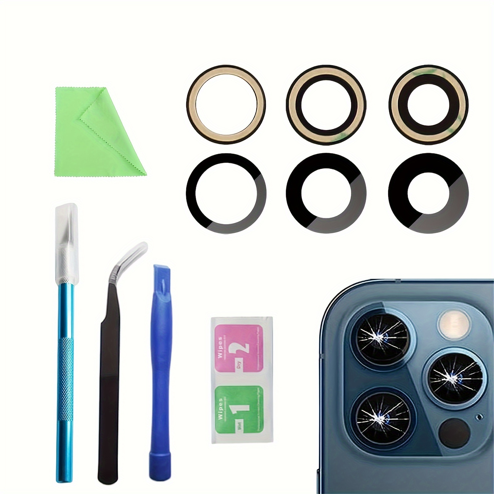 Camera Lens Replacement Kit for iPhone 14 Pro Max (including Repair Tool Set)