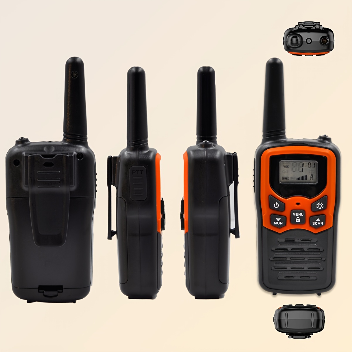 Myvision 2pcs Wireless Walkie Talkies with LCD Display - Hands-Free Intercom, Fl