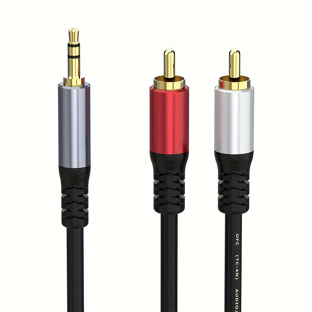 3.5mm to 2 RCA Audio Cable, Gold-Plated Male to Male Stereo Jack AUX Adapter Cor