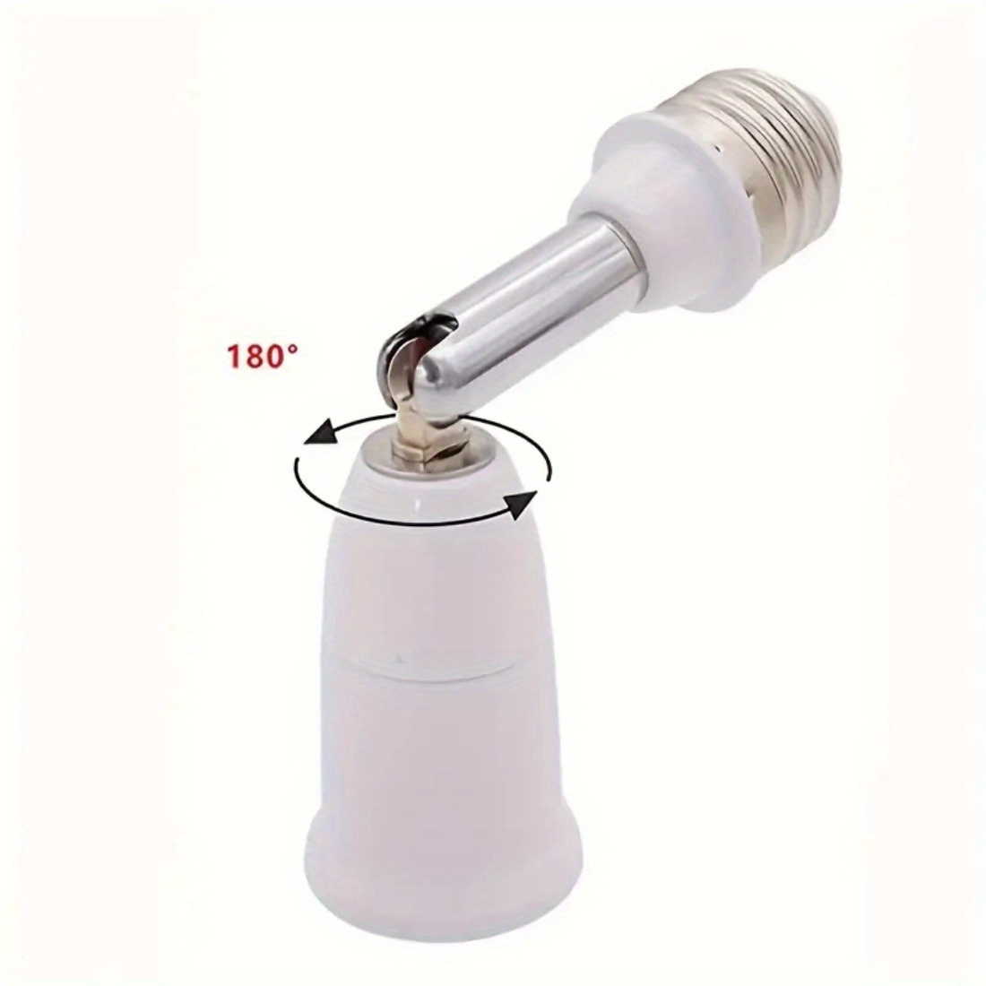 Versatile 5.5" Light Socket Extender - E26/E27, Adjustable 90° Vertical & 360° - Bild 2 von 7