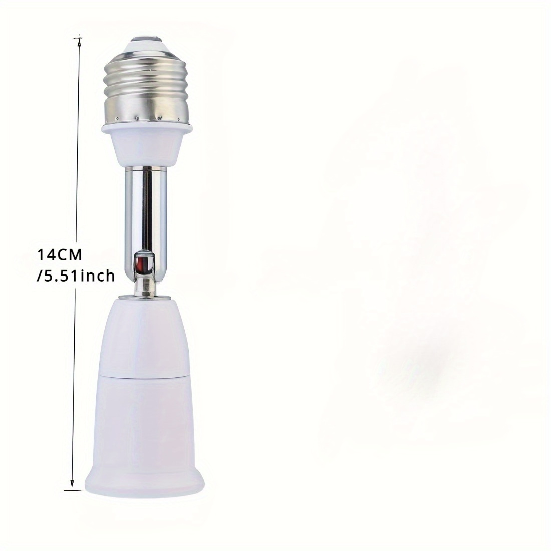 Versatile 5.5" Light Socket Extender - E26/E27, Adjustable 90° Vertical & 360° - Bild 4 von 7