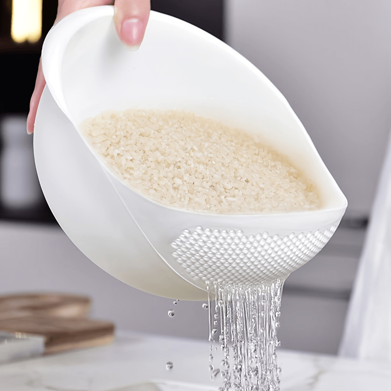 Multipurpose Rice Washing and Straining Bowl, Uncharged PP Material, Kitchen Col