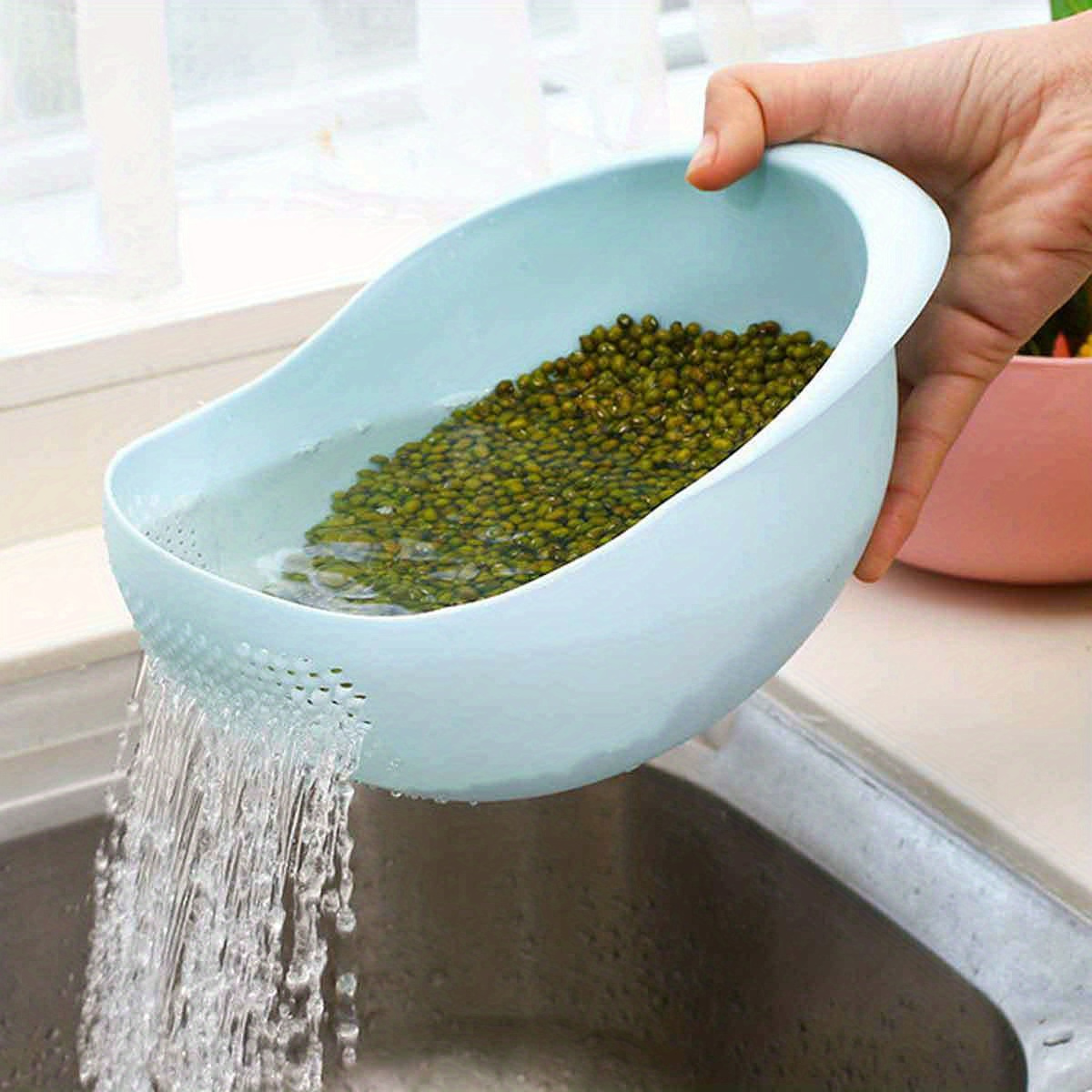 Multipurpose Rice Washing and Straining Bowl, Uncharged PP Material, Kitchen Col