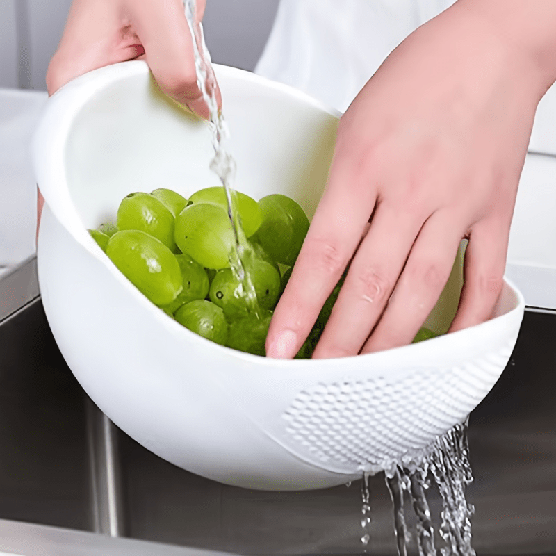 Multipurpose Rice Washing and Straining Bowl, Uncharged PP Material, Kitchen Col