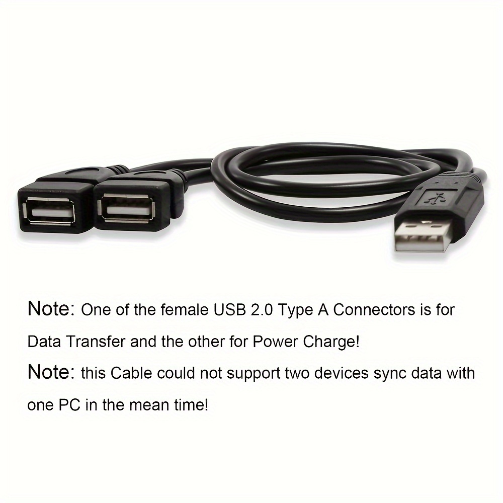 [Customer Favorite] Compact 2-in-1 USB 2.0 Splitter Cable - Male to Dual Female,