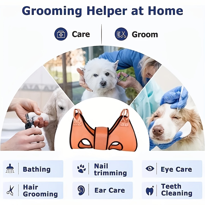 1pc Pet Grooming Hammock, Cat Dog Nail Cutting Fixer, Hook Type Anti Scratch Cat - Picture 6 of 15