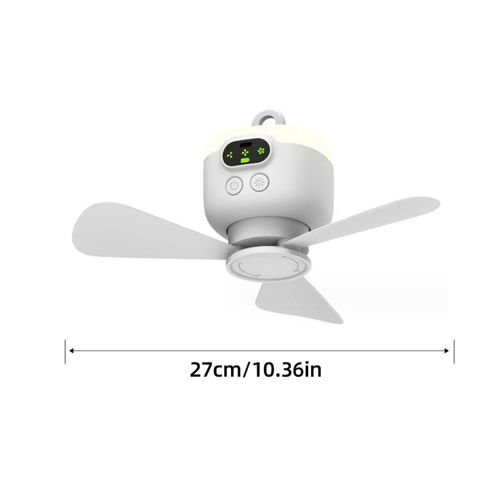 Battery Operated Tent Fan USB Ceiling Fan 4 Speed Hangings Fan with Light - Picture 15 of 22