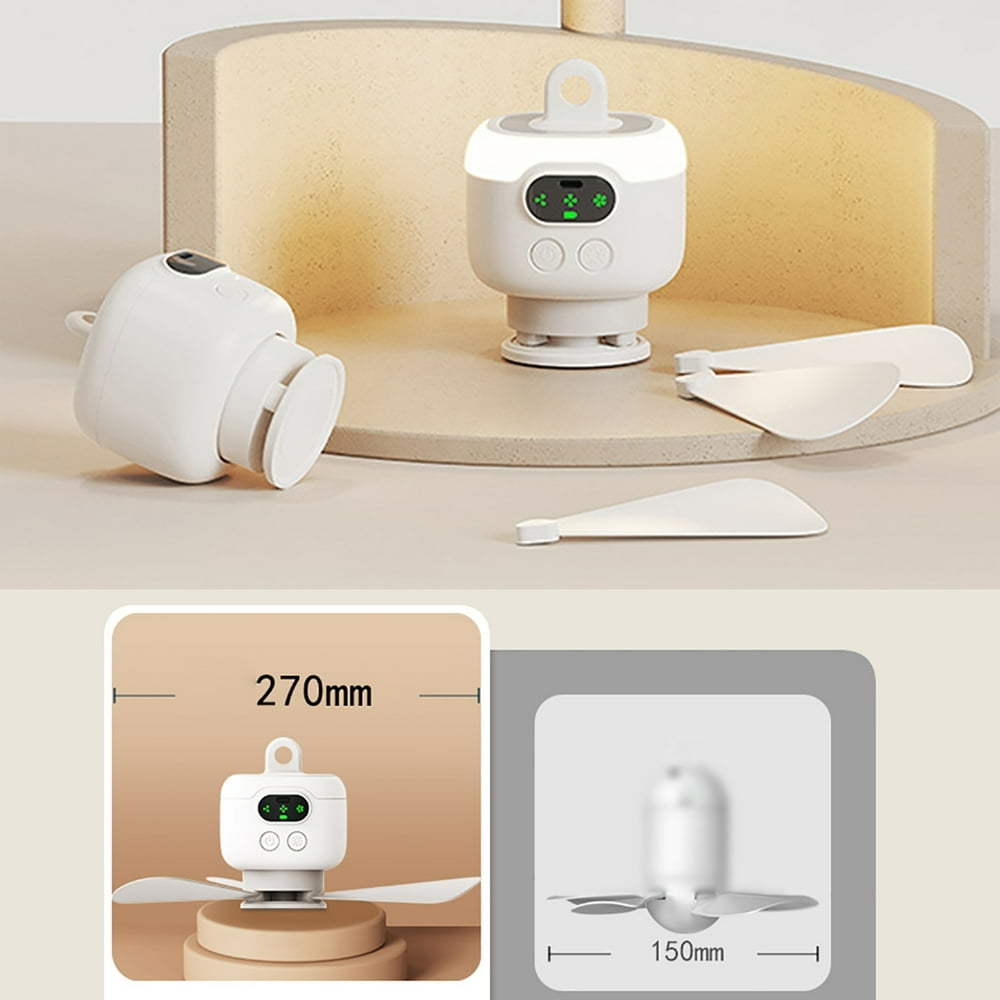 Battery Operated Tent Fan USB Ceiling Fan 4 Speed Hangings Fan with Light - Picture 18 of 22