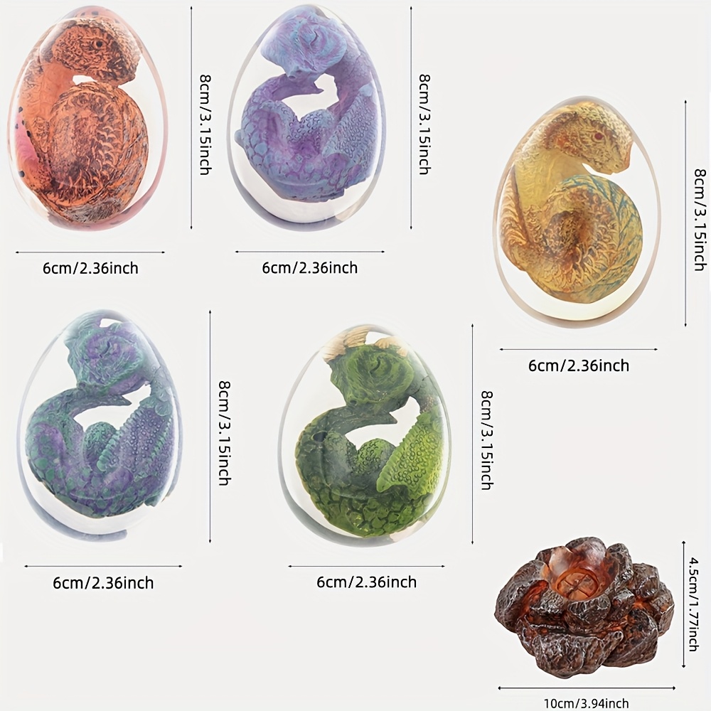 Dragon Egg Sculpture, Crystal Clear Resin Statue Dragon Eggs, Handmade Dragon Eg - Picture 3 of 16