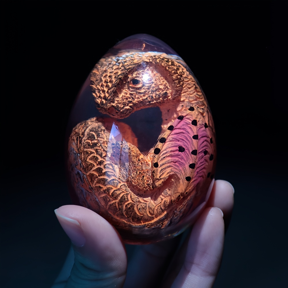 Dragon Egg Sculpture, Crystal Clear Resin Statue Dragon Eggs, Handmade Dragon Eg - Picture 10 of 16