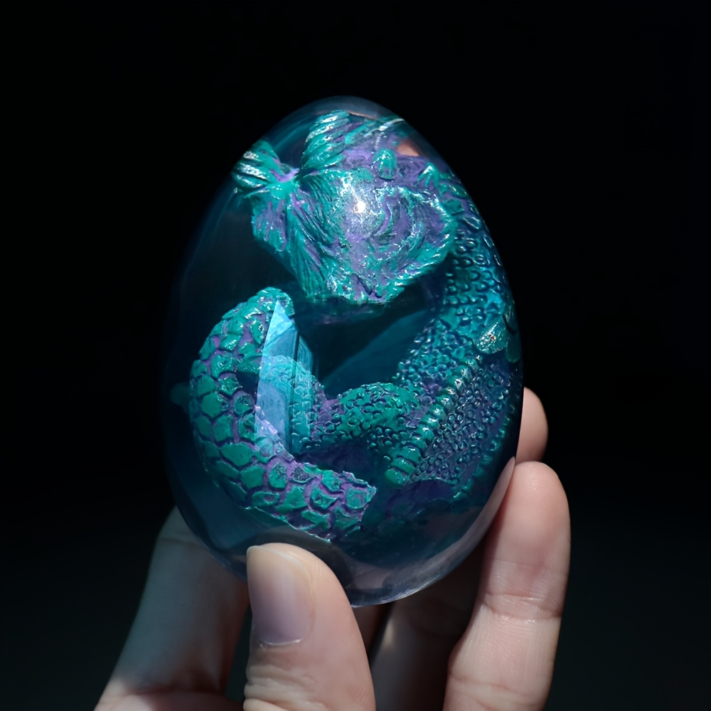 Dragon Egg Sculpture, Crystal Clear Resin Statue Dragon Eggs, Handmade Dragon Eg - Picture 13 of 16