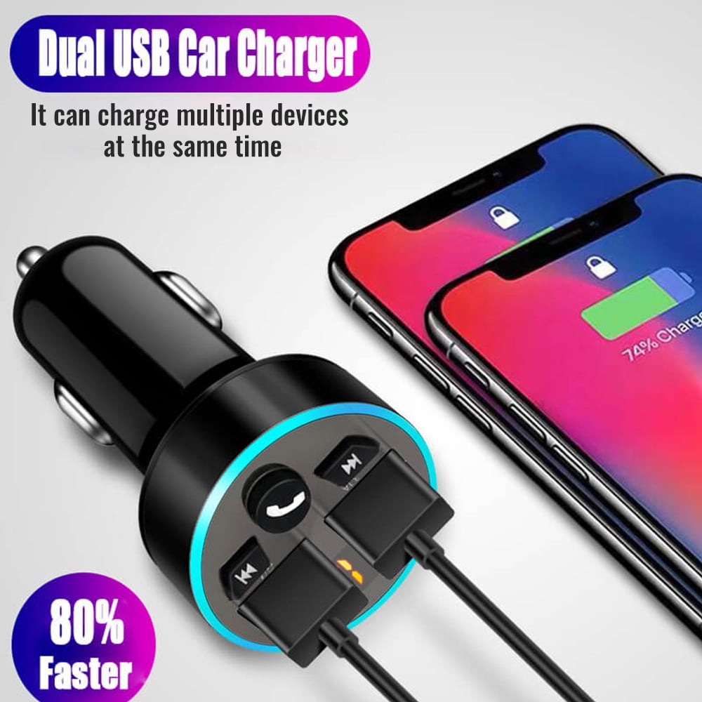Ikoopy USB Car Wireless Bluetooth FM Radio Transmitter Car MP3 Radio Charger Ada - Afbeelding 12 van 14