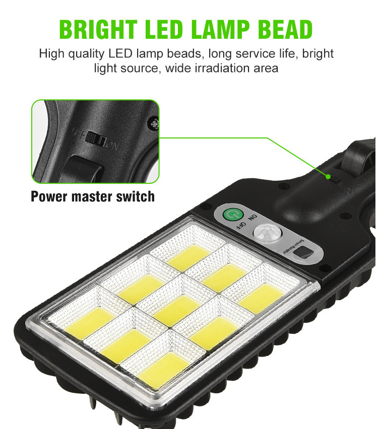 Solar-Powered LED Street Light 2200W | Human Body Induction | Remote Control | Durable Plastic | Semi-Flush Mount | Solar Panel | Energy-Efficient Outdoor Lighting for Gardens & Pathways, Security Lighting | Sleek Solar Light | Efficient Light Design, Sol