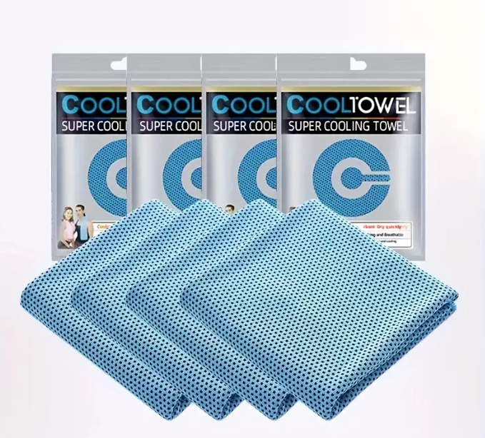 4pcs Cooling Towels (35.4 * 11.8 Inches), Soft Breathable Sports Towel For Outdoor, Gym, Yoga, Exercise, Camping, Fitness, Running