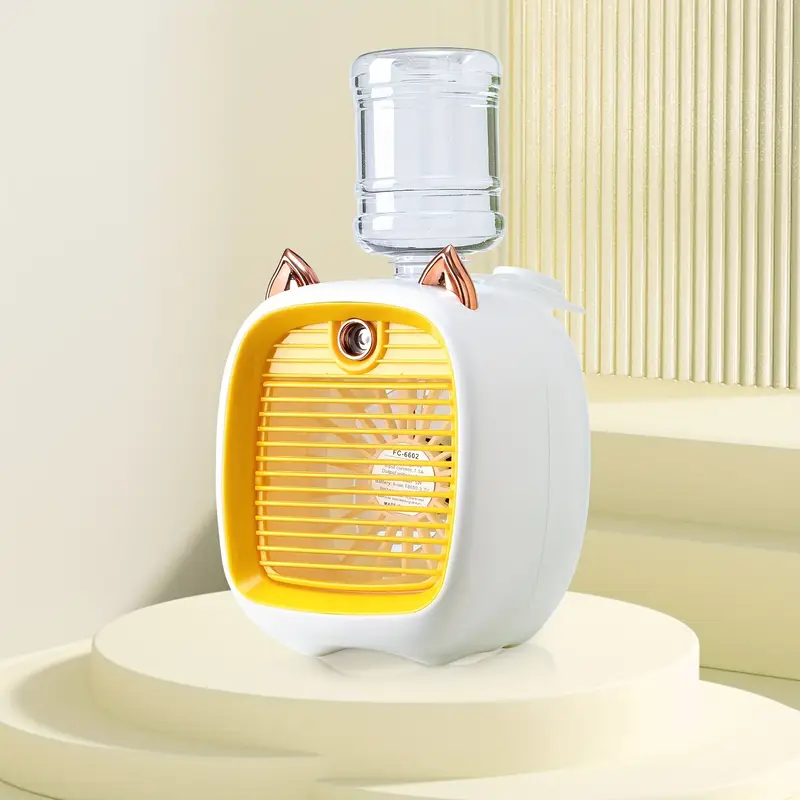 Portable Mini Fan with Spray & Humidifier, 3 Speed Rechargeable USB Desk Fan, Battery Powered Personal Cooling Fan for Home, Office, or Travel