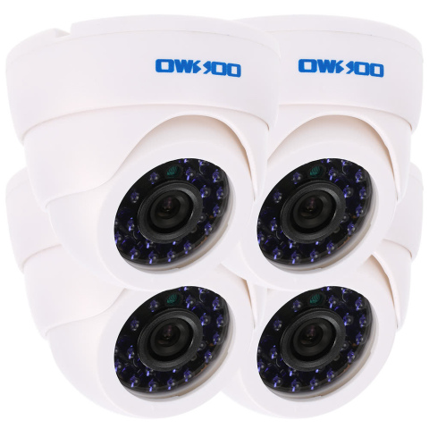 OWSOO 800TVL CCTV Security Surveillance Kit 4*Indoor Camera + 4*60ft Cable 3.6mm 24LEDs IR-CUT Night View Plug and Play (Power Plug: 1=EU / 2=US / 3=UK / 4=AU)