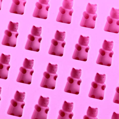 Cute Tiny Bears Baking Mold Set with Dropper Mini Gummy  Shape Cake Jelly Making Tool DIY Fondant Candy Trays Silicone Molds