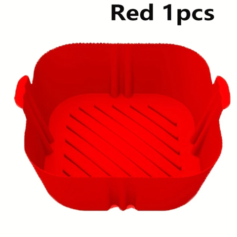 Silicone Air Fryers Oven Baking Tray Reusable Airfryer Silicone Basket Pizza Fried Chicken Square Airfryer Pan Liner Accessories