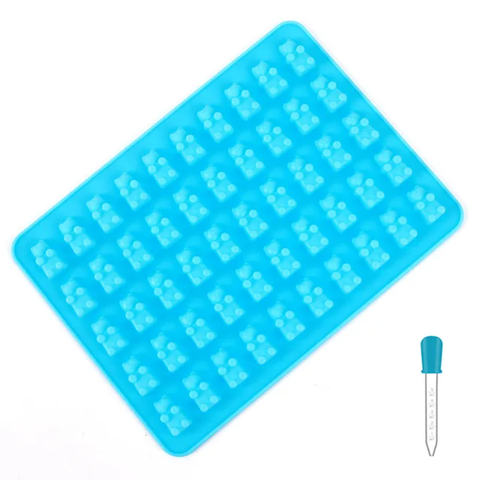 Cute Tiny Bears Baking Mold Set with Dropper Mini Gummy  Shape Cake Jelly Making Tool DIY Fondant Candy Trays Silicone Molds