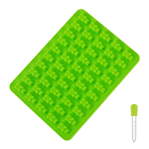 Cute Tiny Bears Baking Mold Set with Dropper Mini Gummy  Shape Cake Jelly Making Tool DIY Fondant Candy Trays Silicone Molds