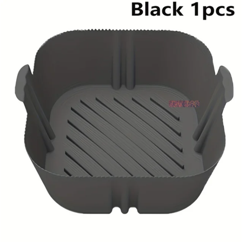 Silicone Air Fryers Oven Baking Tray Reusable Airfryer Silicone Basket Pizza Fried Chicken Square Airfryer Pan Liner Accessories