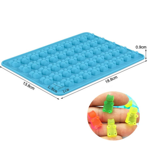 Cute Tiny Bears Baking Mold Set with Dropper Mini Gummy  Shape Cake Jelly Making Tool DIY Fondant Candy Trays Silicone Molds