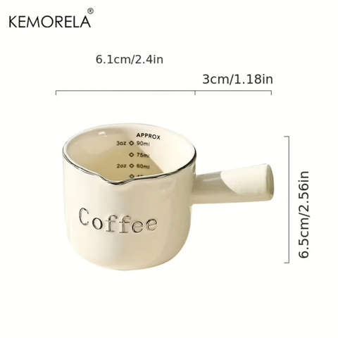 3oz/90ml Ceramic Measuring Cups Espresso Extraction Cup Transfer Cup Milk Cup With Scale kitchen tools