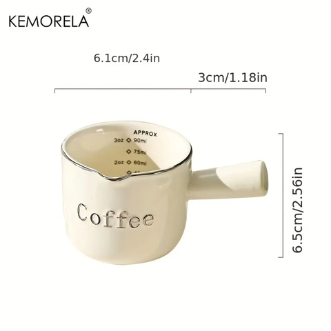 3oz/90ml Ceramic Measuring Cups Espresso Extraction Cup Transfer Cup Milk Cup With Scale kitchen tools