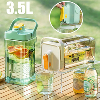 3.5L Refrigerator Cold Water Bottle Large Capacity Kettle with Faucet Iced Beverage Dispenser Kitchen Drinkware Juice Container