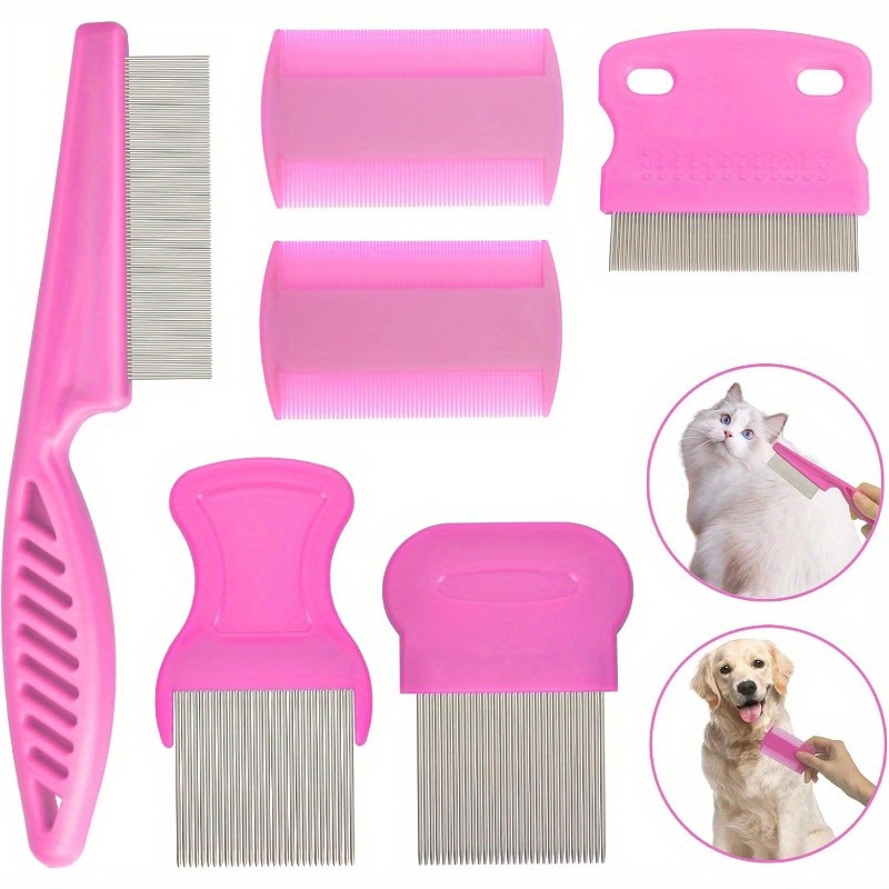 Luxury Flea Comb for Cats Dogs 6 Pack Best Selling Pet Lice Comb Set Grooming To