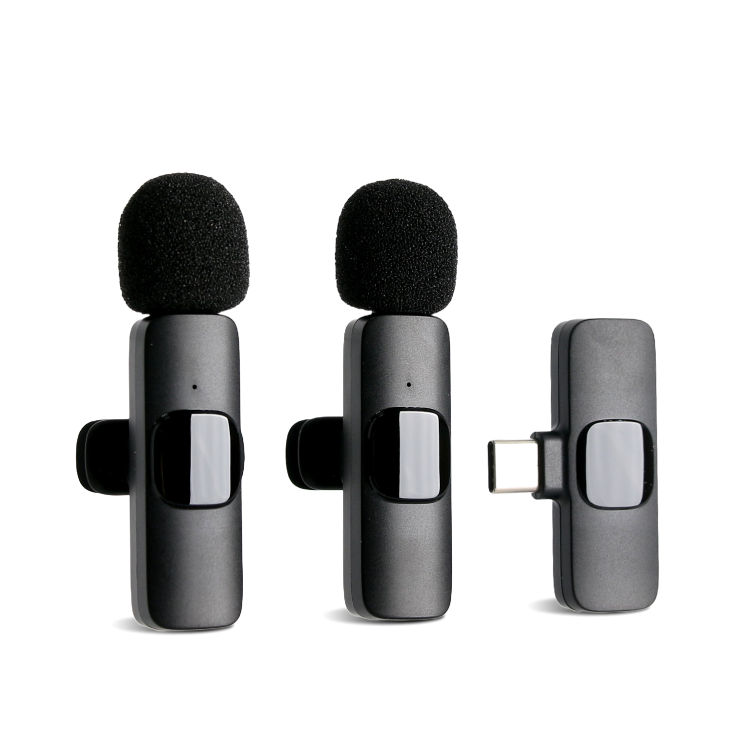 2pcs Professional Type-C Lavalier Microphone for Smart Phones Laptops Wireless Omnidirectional Condenser Recording Microphone for Interviews Video Podcasts Vlogs