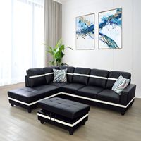 74.5x32x35 inch 半PU合成皮革3件套沙发客厅沙发套装